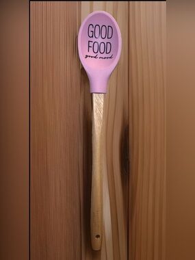 Krumbs Kitchen Farmhouse Silicone Cooking Spoon w/ Wooden Handle Mood